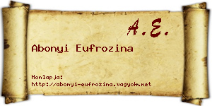 Abonyi Eufrozina névjegykártya